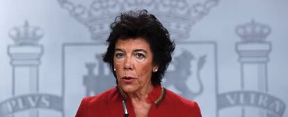 La ministra de Educación y portavoz del Gobierno en funciones, Isabel Celaá.