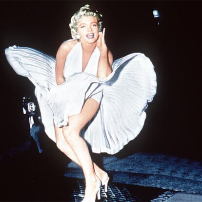 Marilyn Monroe, en la famosa escena de <i>La tentación vive arriba.</i>
