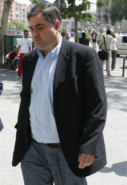 Manolo Saiz, el día que fue a declarar a un juzgado de Madrid.