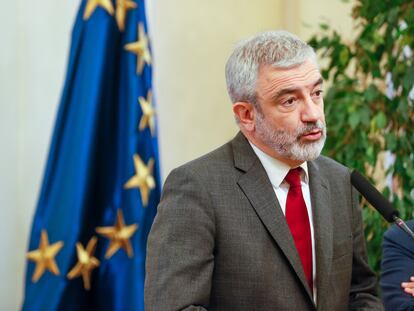 Luis Garicano en una conferencia de prensa en Zaragoza en marzo de 2022.