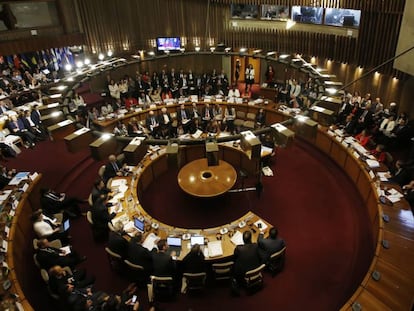 Vista de un encuentro presencial de la Cepal antes de la irrupción del coronavirus.