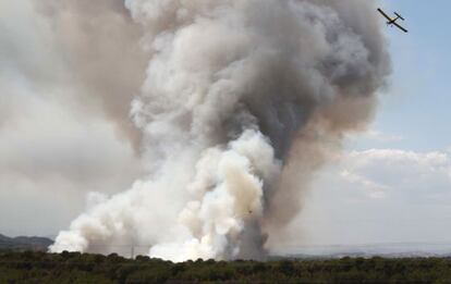 Imagen del último incendio forestal ocurrido en la zona de Cumbres de Calicanto en Chiva.
