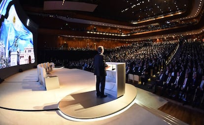 Mauricio Macri abre o evento.