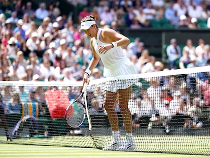 Muguruza, en un instante del partido contra Jabeur en la central.