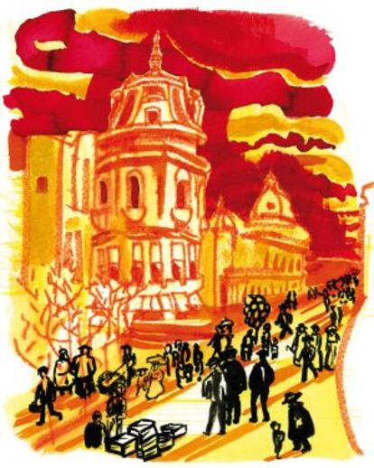 One of the illustrations for 'Fervor en Buenos Aires' by Pablo Racioppi.