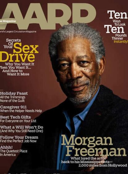 Morgan Freeman, en la portada de la revista de la Asociación Nacional de Jubilados estadounidense.