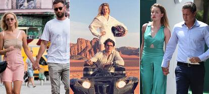 Jennifer Lawrence con Cooke Maroney, Ellie Goulding con Caspar Jopling y Amber Heard con Vito Schnabel.