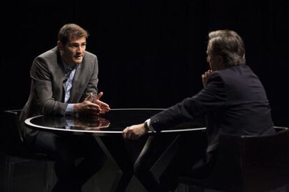 Iker Casillas, durante su entrevista por Iñaki Gabilondo.