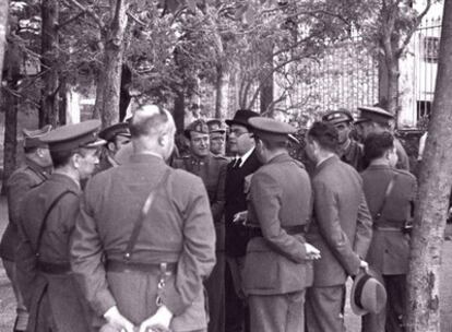 Juan Negrín,  en un homenaje a las Brigadas Internacionales en Tarragona en 1938.