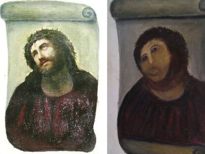 El antes y el después del 'Ecce Homo'.