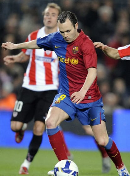 Iniesta, el sábado pasado frente al Athletic.