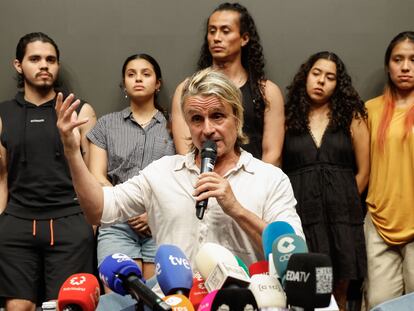 El compositor y productor musical Nacho Cano en la rueda de prensa que ofreció el martes, tras su detención y posterior puesta en libertad.