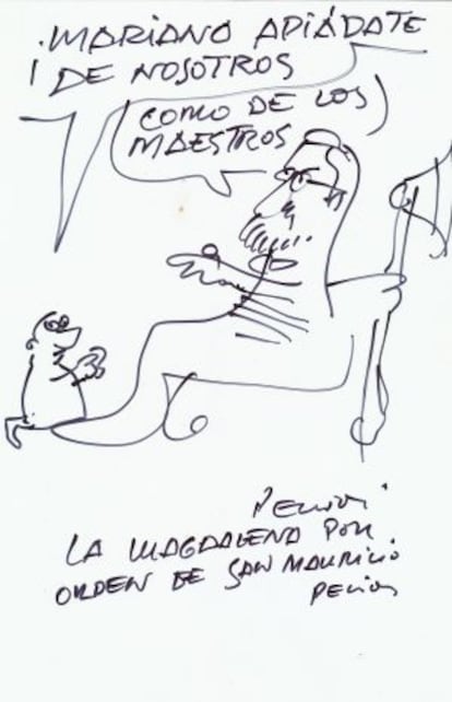 Caricatura hecha por Peridis, ayer en Santander.