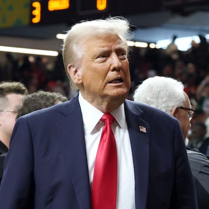 NEW ORLEANS, LOUISIANA - FEBRUARY 09: U.S. President Donald Trump attends the Super Bowl LIX Pregame at Caesars Superdome on February 09, 2025 in New Orleans, Louisiana.  (Photo by Kevin Mazur/Getty Images for Roc Nation)