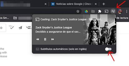 Cómo activar los subtítulos desde Chrome.