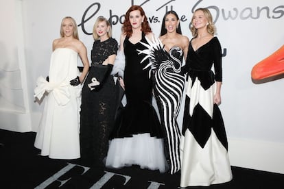 Chloe Sevigny, Naomi Watts, Molly Ringwald, Demi Moore y Calista Flockhart ayer en el MOMA.