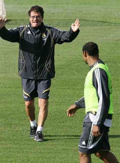 Capello y Emerson, en un entrenamiento.