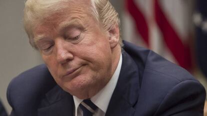Trump, este jueves en un acto en la Casa Blanca.