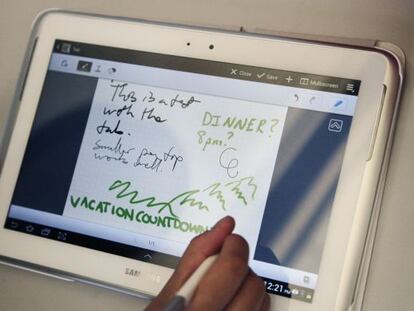 La tableta Galaxy Note 10.1, rival, del iPad.