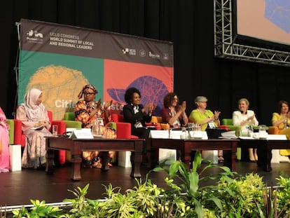 Mujeres alcadesas durante el Congreso Mundial de CGLU en Durban. 