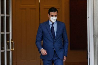 El presidente del Gobierno, Pedro Sánchez en el Palacio de La Moncloa.