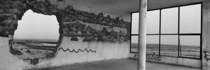 Un mural en un edificio en Kalia Junction, en la zona del Mar Muerto.