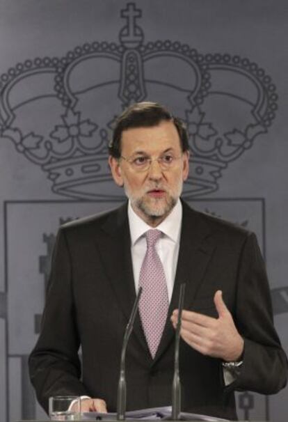 Mariano Rajoy, durante una rueda de prensa junto a Herman van Rompuy