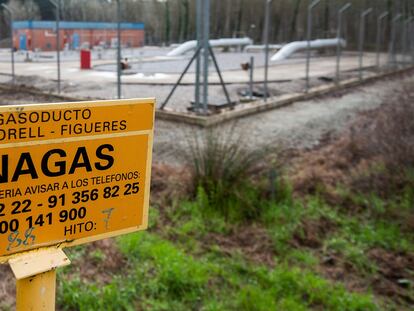 entro transportador del gasoducto Midcat en Hostalric (Selva), donde quedó paralizado el proyecto de interconexión entre España y Francia /Toni Ferragut