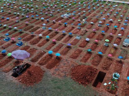 Cementerio de San Juan Bautista, en Iquitos, Perú, el pasado 20 de marzo.
