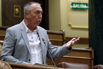 El portavoz de Compromís Joan Baldoví interviene durante el pleno celebrado este miércoles en el Congreso de los Diputados.