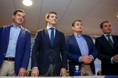 Pablo Casado, antes de un acto en Jerez.