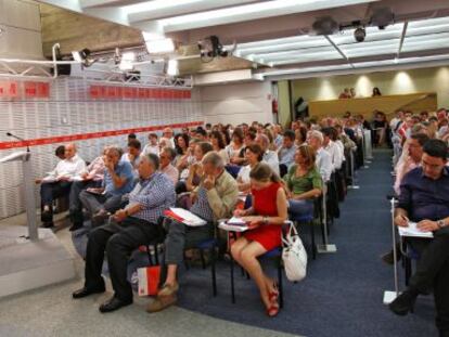El líder del PSOE, Alfredo Pérez Rubalcaba, durante su intervención en el comité federal.
