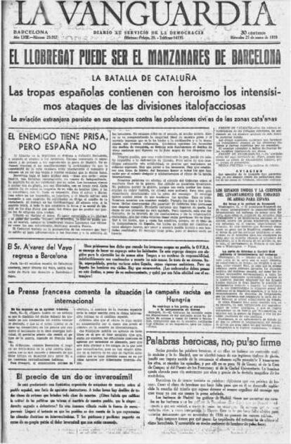 Portada del 25 de genr de 'La Vanguardia'.