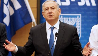 Benjamín Netanyahu, en una reunión en el Parlamento.