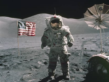 El astronauta Eugene A. Cernan durante la misión 'Apollo XVII', la última vez que se pisó la Luna.