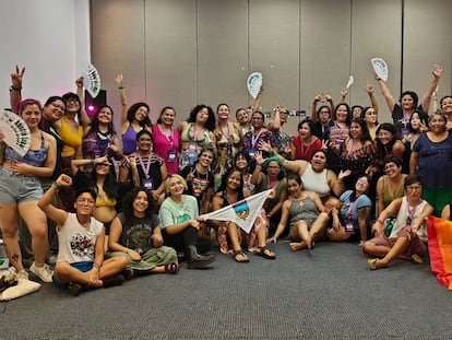 Asistentes al 15º Encuentro Feminista Latinoamericano y del Caribe, en el Salvador.