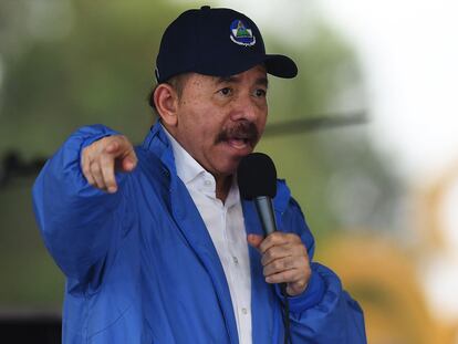 El presidente de Nicaragua, Daniel Ortega, en un acto público en 2018, en Managua.