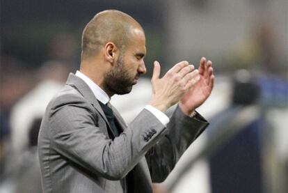 Guardiola se desespera por momentos en el partido de Liga de Campeones ante el Inter