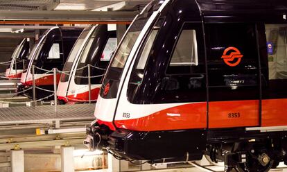 Trenes del Metro de Singapur fabricados por Alstom.
