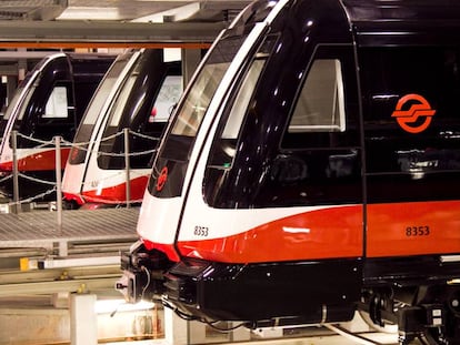 Trenes del Metro de Singapur fabricados por Alstom.