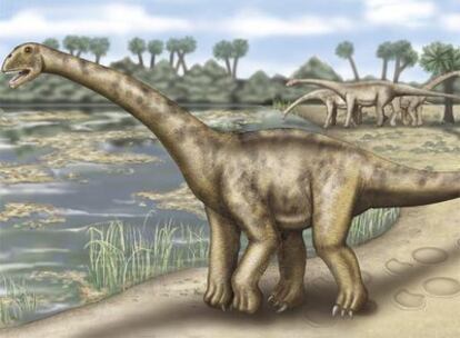 Recreación del dinosaurio gigante de Riodeva (Teruel).