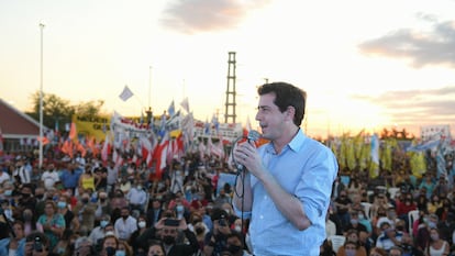 Eduardo de Pedro, durante un acto público en Buenos Aires, en 2019.