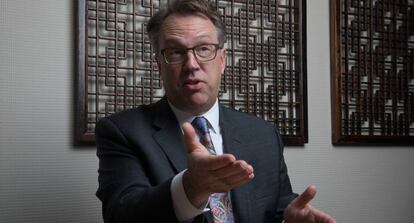 El presidente de la Fed de San Francisco, John C. Williams, la semana pasada en un céntrico hotel de Madrid.
