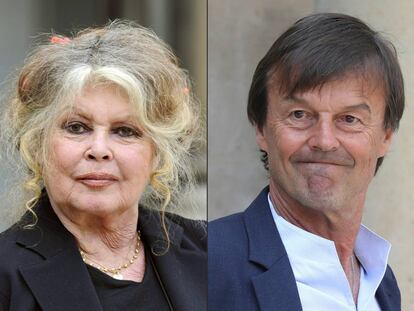 Brigitte Bardot y el ministro de Transición Ecológica, Nicolas Hulot