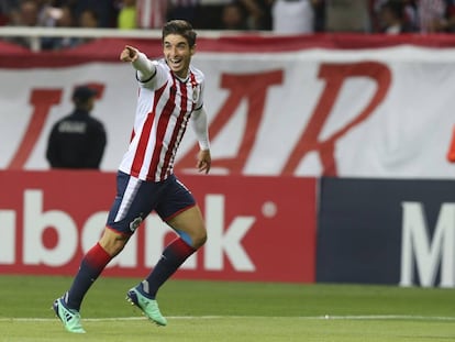 Brizuela celebra su gol.
