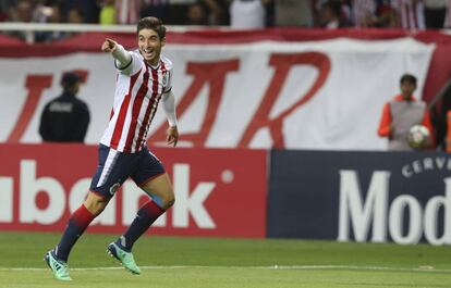 Brizuela celebra su gol.