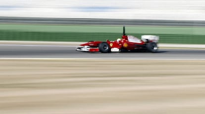 El bólido de Massa, durante la sesión de entrenamiento.