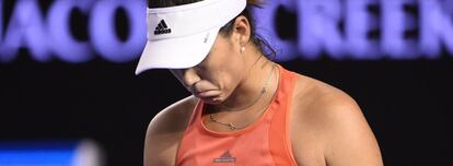 Muguruza, durante el partido contra Strycova.