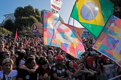 Seguidores de Luiz Inácio Lula da Silva, en Sao Paulo.