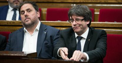 Oriol Junqueras y Carles Puigdemont